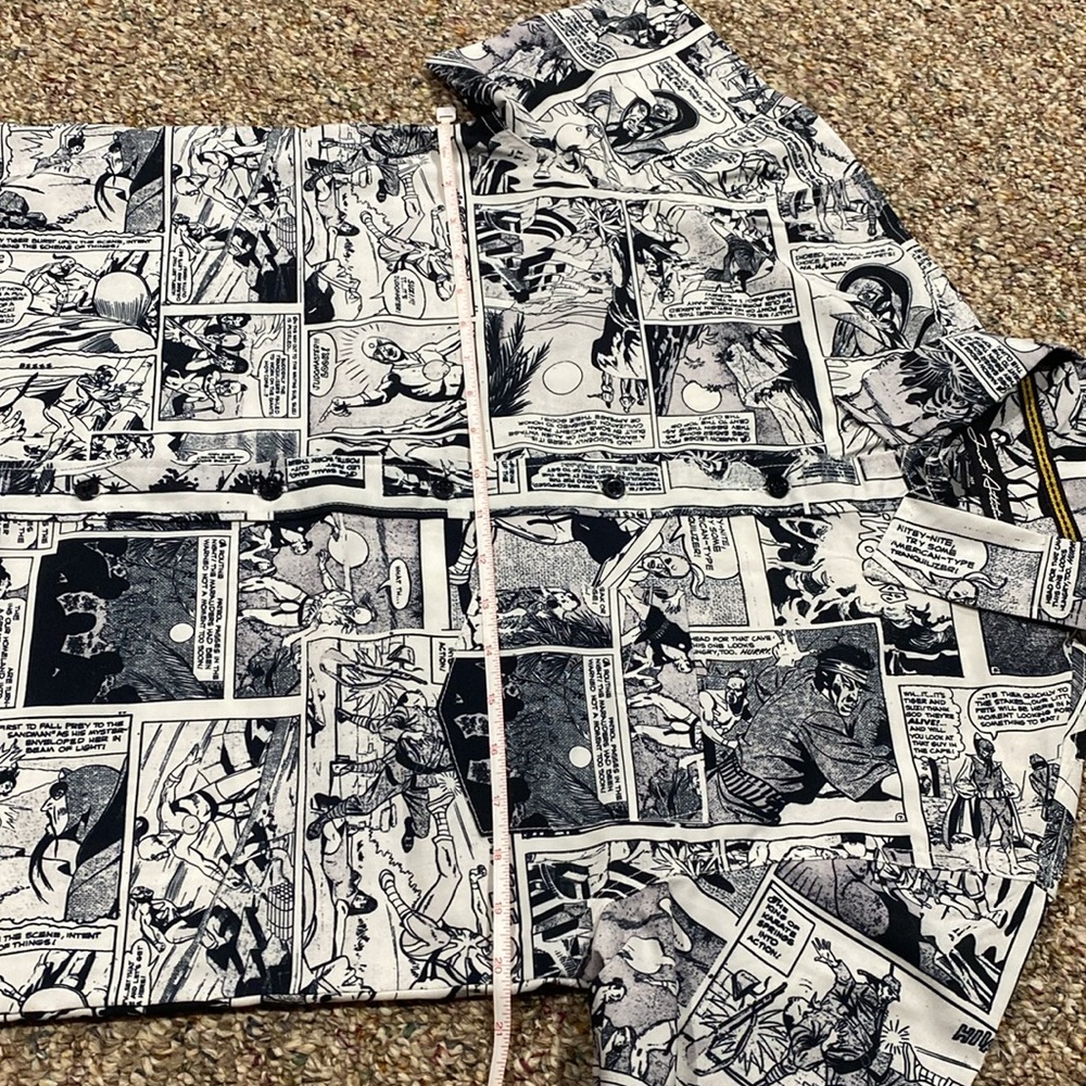 Comic Print Casual Button Down Shirt - Picture 3 of 5